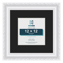 Louis White 20 x 20 cm picture frame with a black mount for a 12 x 12 cm photo