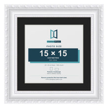 Louis White 20 x 20 cm picture frame with a black mount for a 15 x 15 cm photo