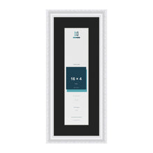Louis White 20 x 8 inch picture frame with a black mount for a 16 x 4 inch photo