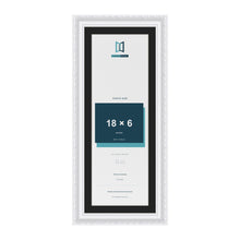 Louis White 20 x 8 inch picture frame with a black mount for an 18 x 6 inch photo
