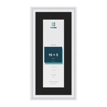 Louis White 20 x 9 inch picture frame with a black mount for a 16 x 5 inch photo