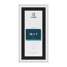 Louis White 21 x 10 inch picture frame with a black mount for an 18 x 7 inch photo