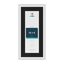 Louis White 22 x 10 inch picture frame with a black mount for an 18 x 6 inch photo