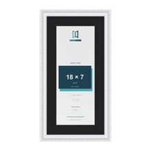 Louis White 22 x 11 inch picture frame with a black mount for an 18 x 7 inch photo