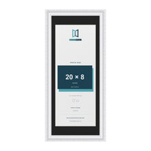 Louis White 24 x 10 inch picture frame with a black mount for a 20 x 8 inch photo