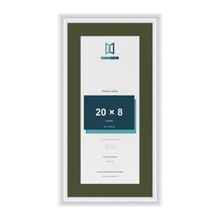 Louis White 24 x 12 inch picture frame with a green mount for a 20 x 8 inch photo