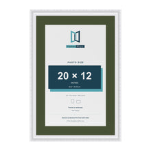 Louis White 24 x 16 inch picture frame with a green mount for a 20 x 12 inch photo