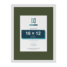Louis White 24 x 18 inch picture frame with a green mount for a 16 x 12 inch photo