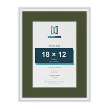 Louis White 24 x 18 inch picture frame with a green mount for an 18 x 12 inch photo