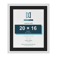 Louis White 24 x 20 inch picture frame with a black mount for a 20 x 16 inch photo