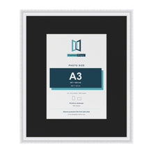 Louis White 24 x 20 inch picture frame with a black mount for an A3 photo