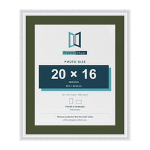 Louis White 24 x 20 inch picture frame with a green mount for a 20 x 16 inch photo