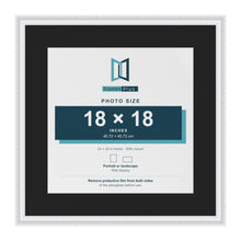Louis White 24 x 24 inch picture frame with a black mount for an 18 x 18 inch photo