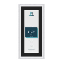 Louis White 25 x 11 inch picture frame with a black mount for a 21 x 7 inch photo