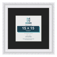 Louis White 25 x 25 cm picture frame with a black mount for a 15 x 15 cm photo