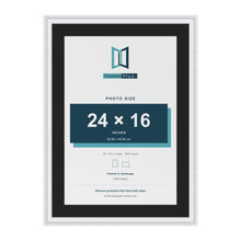 Louis White 28 x 20 inch picture frame with a black mount for a 24 x 16 inch photo
