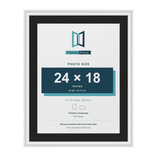 Louis White 28 x 22 inch picture frame with a black mount for a 24 x 18 inch photo