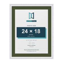 Louis White 28 x 22 inch picture frame with a green mount for a 24 x 18 inch photo