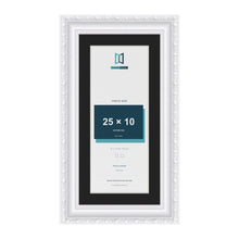 Louis White 30 x 15 cm picture frame with a black mount for a 25 x 10 cm photo