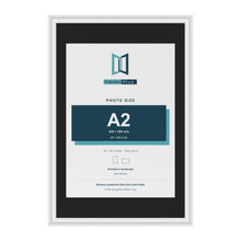 Louis White 30 x 20 inch picture frame with a black mount for an A2 photo