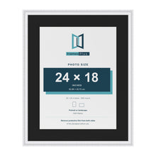 Louis White 30 x 24 inch picture frame with a black mount for a 24 x 18 inch photo