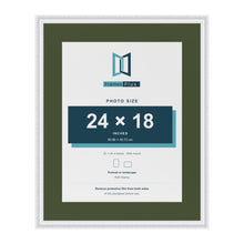 Louis White 30 x 24 inch picture frame with a green mount for a 24 x 18 inch photo