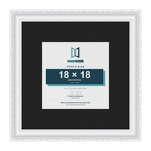 Louis White 30 x 30 cm picture frame with a black mount for an 18 x 18 cm photo