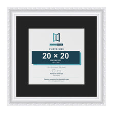 Louis White 30 x 30 cm picture frame with a black mount for a 20 x 20 cm photo