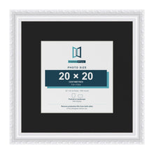 Louis White 32 x 32 cm picture frame with a black mount for a 20 x 20 cm photo