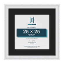 Louis White 35 x 35 cm picture frame with a black mount for a 25 x 25 cm photo
