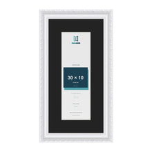 Louis White 40 x 20 cm picture frame with a black mount for a 30 x 10 cm photo