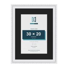 Louis White 40 x 30 cm picture frame with a black mount for a 30 x 20 cm photo