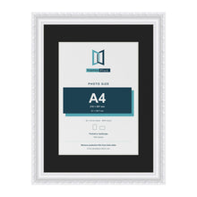 Louis White 40 x 30 cm picture frame with a black mount for an A4 photo