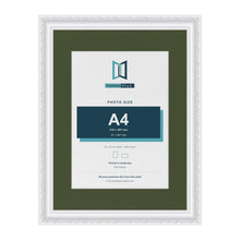 Louis White 40 x 30 cm picture frame with a green mount for an A4 photo