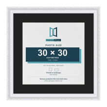 Louis White 40 x 40 cm picture frame with a black mount for a 30 x 30 cm photo