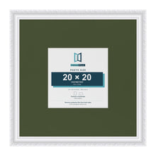 Louis White 40 x 40 cm picture frame with a green mount for a 20 x 20 cm photo
