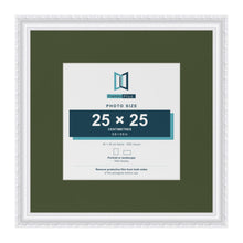 Louis White 40 x 40 cm picture frame with a green mount for a 25 x 25 cm photo