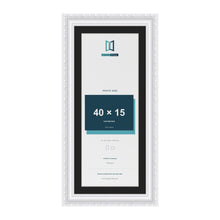 Louis White 45 x 20 cm picture frame with a black mount for a 40 x 15 cm photo