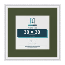 Louis White 45 x 45 cm picture frame with a green mount for a 30 x 30 cm photo