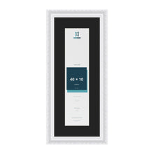 Louis White 50 x 20 cm picture frame with a black mount for a 40 x 10 cm photo