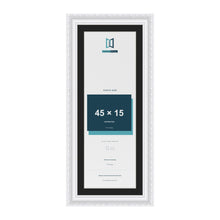 Louis White 50 x 20 cm picture frame with a black mount for a 45 x 15 cm photo