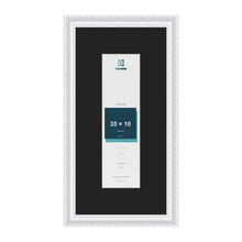 Louis White 50 x 25 cm picture frame with a black mount for a 35 x 10 cm photo