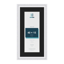 Louis White 50 x 25 cm picture frame with a black mount for a 40 x 15 cm photo