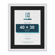 Louis White 50 x 40 cm picture frame with a black mount for a 40 x 30 cm photo