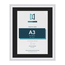 Louis White 50 x 40 cm picture frame with a black mount for an A3 photo