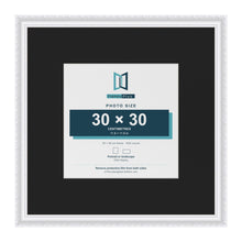 Louis White 50 x 50 cm picture frame with a black mount for a 30 x 30 cm photo
