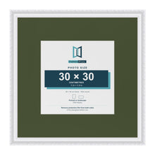 Louis White 50 x 50 cm picture frame with a green mount for a 30 x 30 cm photo