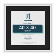 Louis White 52 x 52 cm picture frame with a black mount for a 40 x 40 cm photo