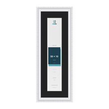 Louis White 60 x 20 cm picture frame with a black mount for a 50 x 10 cm photo