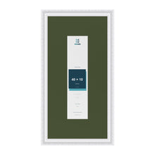 Louis White 60 x 30 cm picture frame with a green mount for a 40 x 10 cm photo
